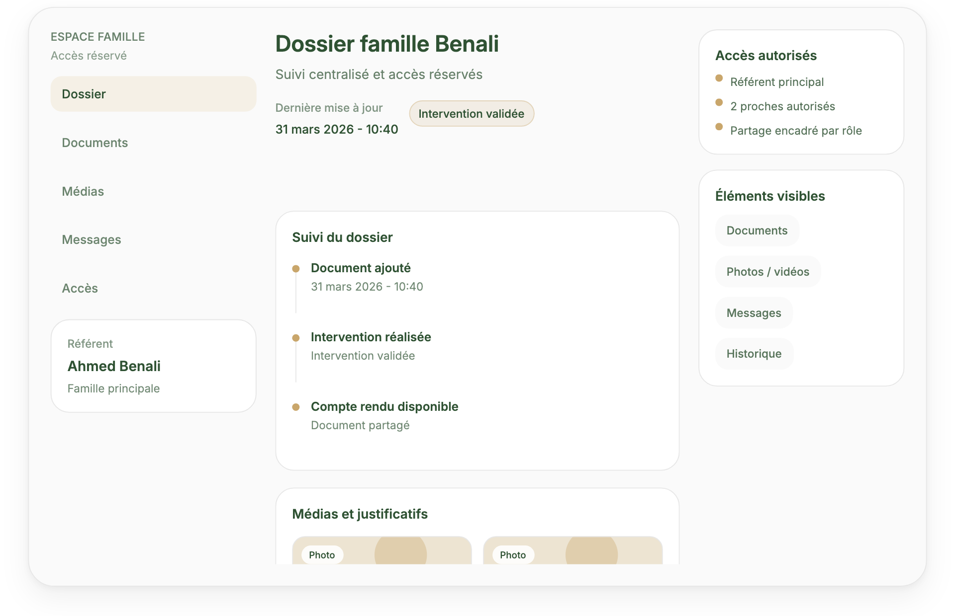 معاينة للحاسوب لمساحة العائلة من سبيل الإكرام